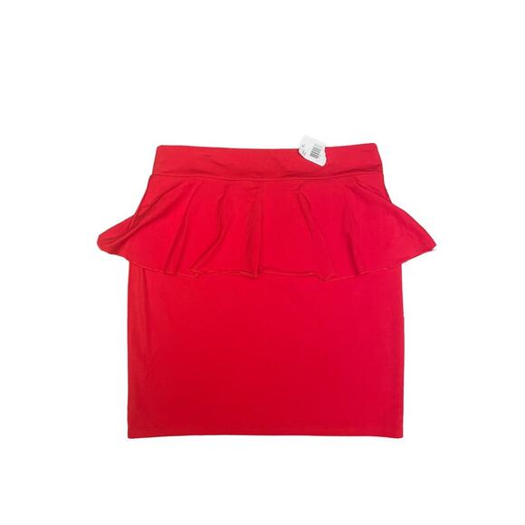 Kensie Dresses & Skirts - New KENSIE Skirt Womens Large Mini Red Ruffle Cotton Stretch Valentine NWT